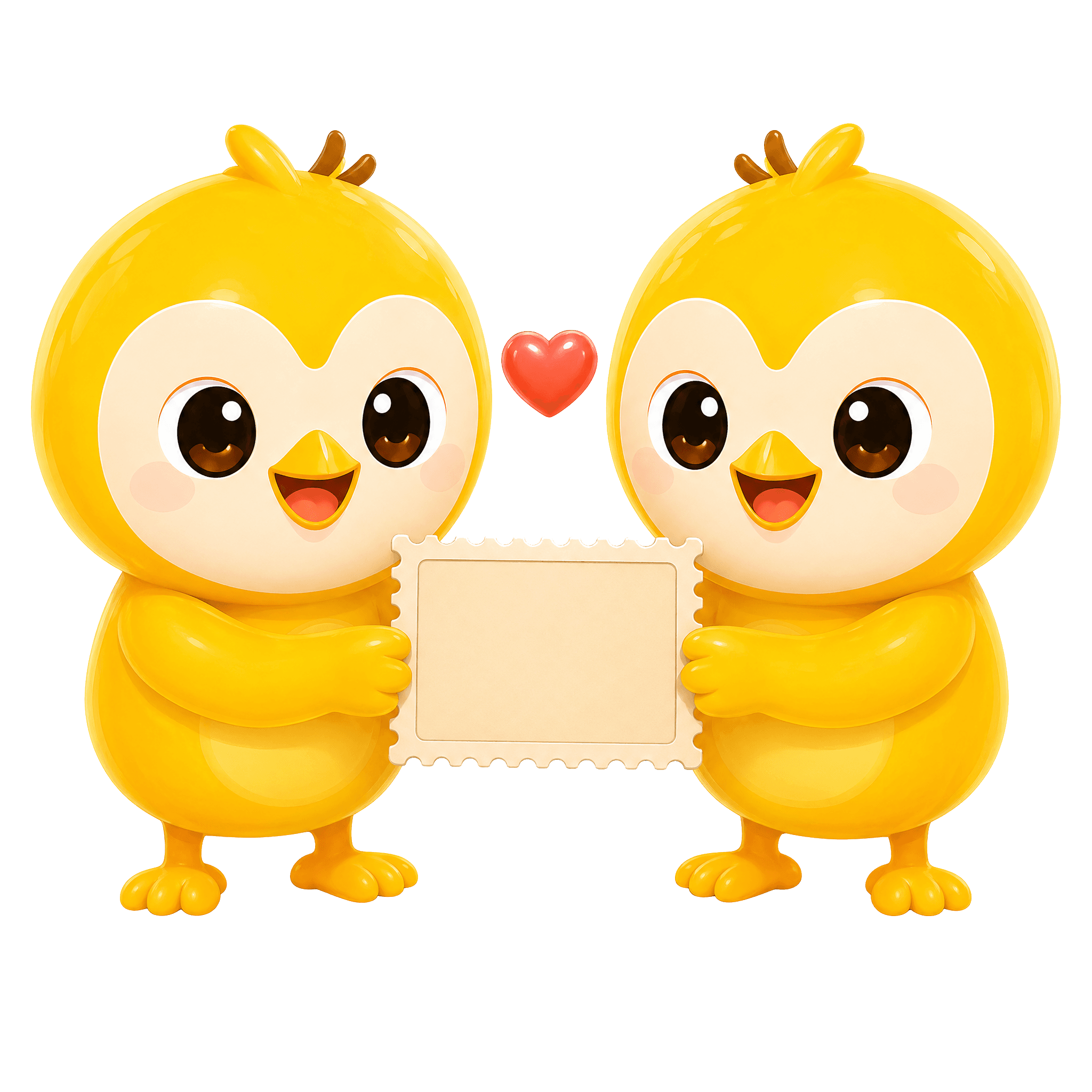 Two Stampling mascots sharing a private photo album stamp together